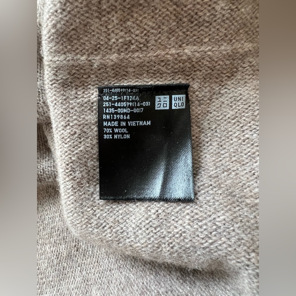 Uniqlo Lambswool Blend Boat Neck Sweater Women Pullover Beige Size XL Read Desc! - Picture 8 of 8